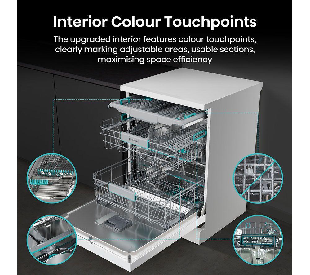 HISENSE HS663A90WUK Full-size Dishwasher - White image number 5 of 23