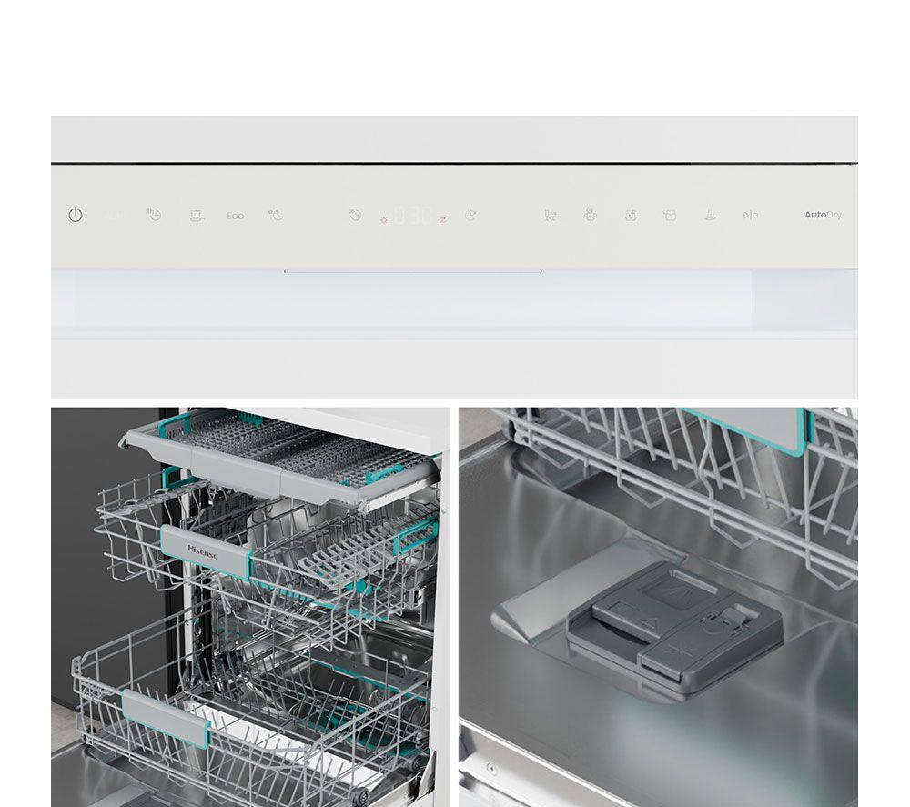 HISENSE HS663A90WUK Full-size Dishwasher - White image number 12 of 23