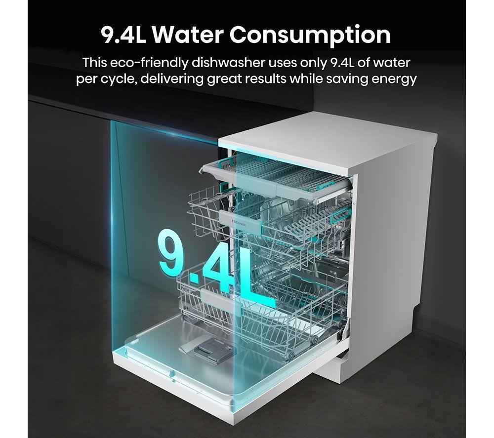 HISENSE HS663A90WUK Full-size Dishwasher - White image number 17 of 23