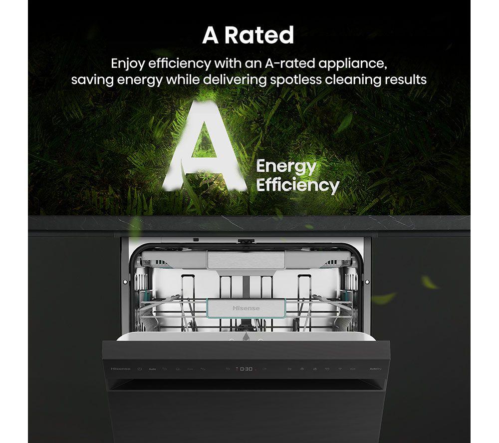 HISENSE HS673A90BXUK Full-size WiFi-enabled Dishwasher - Black image number 3 of 20