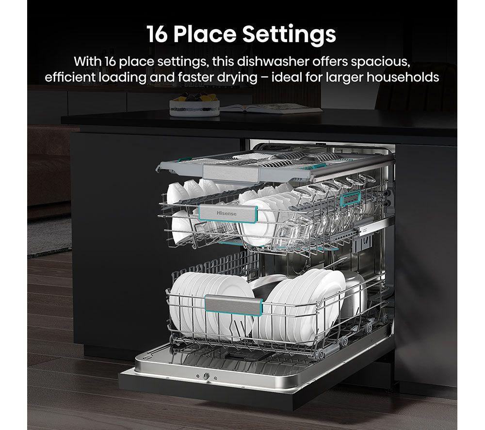 HISENSE HS673A90BXUK Full-size WiFi-enabled Dishwasher - Black image number 4 of 20