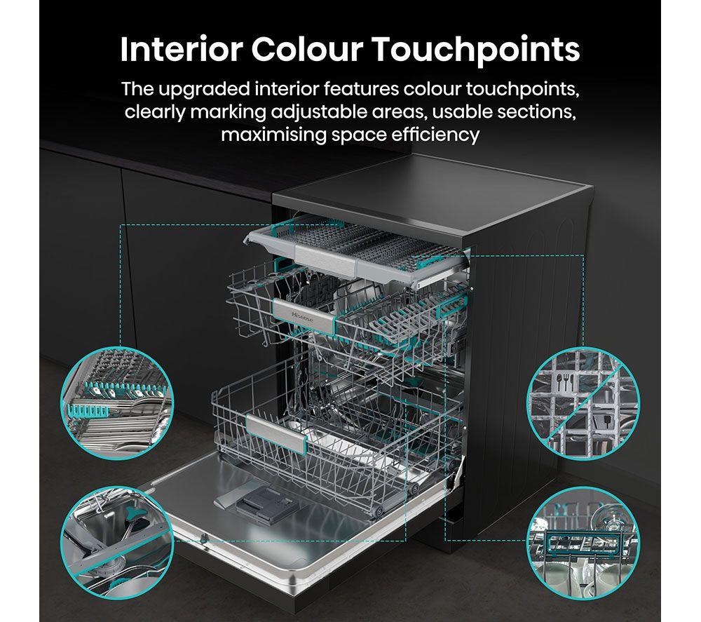 HISENSE HS673A90BXUK Full-size WiFi-enabled Dishwasher - Black image number 5 of 20