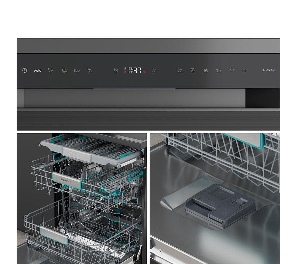 HISENSE HS673A90BXUK Full-size WiFi-enabled Dishwasher - Black image number 12 of 20
