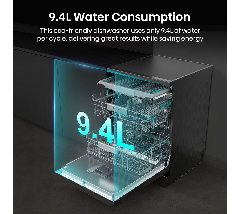 HISENSE HS673A90BXUK Full-size WiFi-enabled Dishwasher - Black image number 19 of 20
