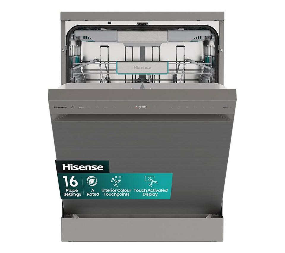 HISENSE HS673A90XUK Full-size WiFi-enabled Dishwasher - Stainless Steel