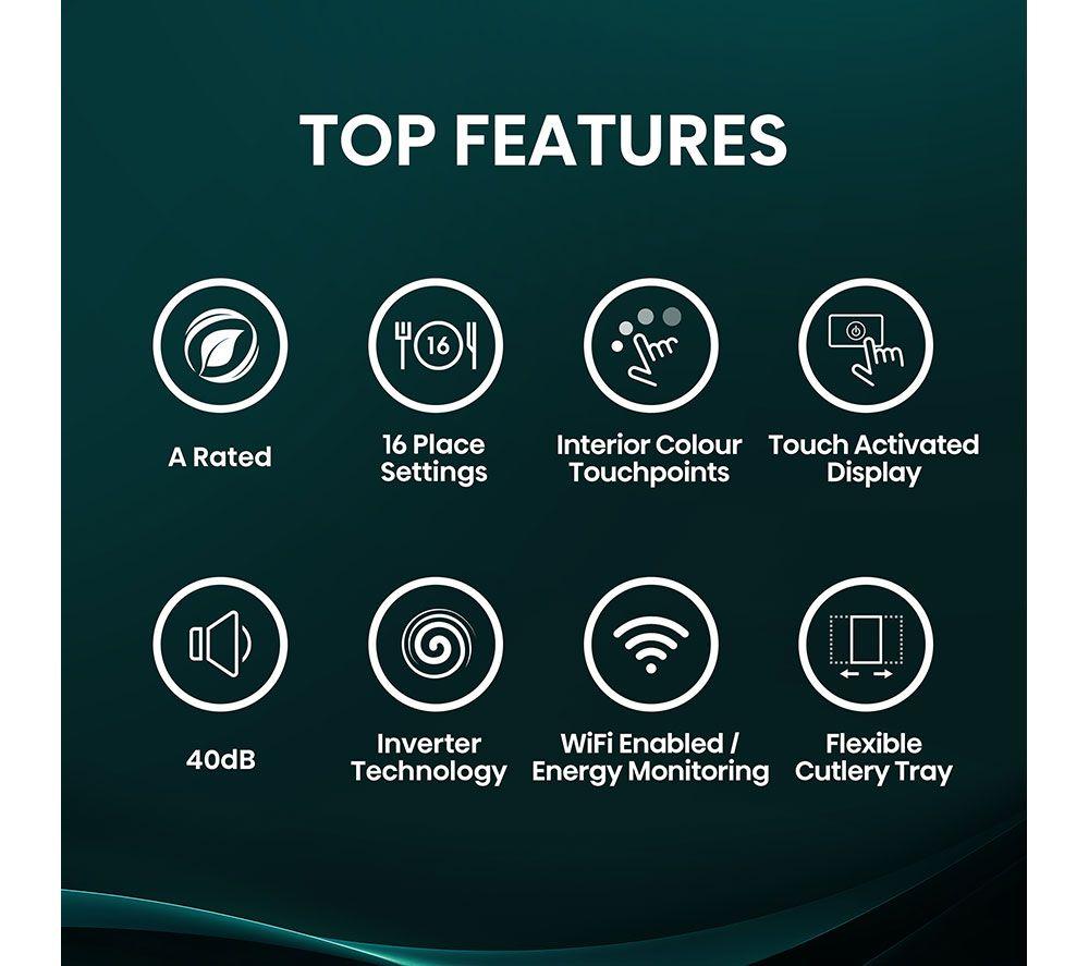 HISENSE HS673A90XUK Full-size WiFi-enabled Dishwasher - Stainless Steel image number 2 of 25