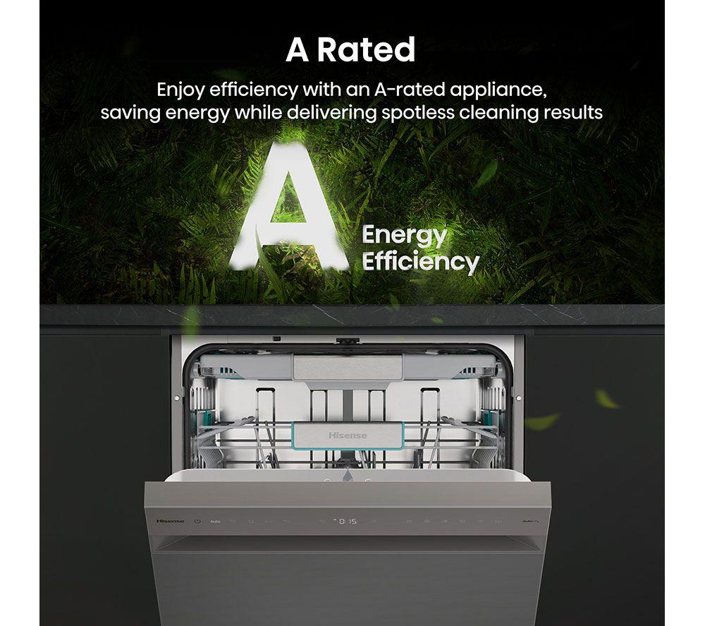 HISENSE HS673A90XUK Full-size WiFi-enabled Dishwasher - Stainless Steel image number 3 of 25