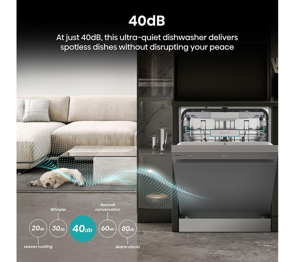 HISENSE HS673A90XUK Full-size WiFi-enabled Dishwasher - Stainless Steel image number 7 of 25