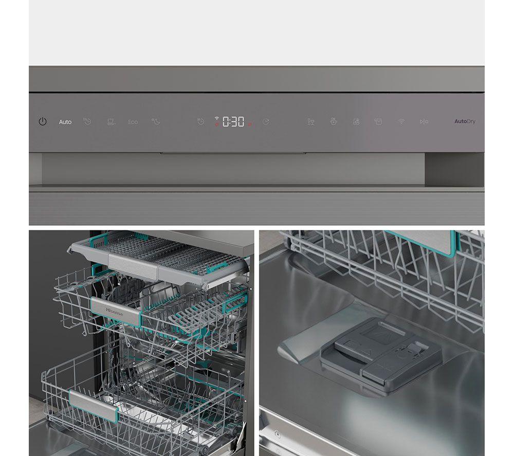 HISENSE HS673A90XUK Full-size WiFi-enabled Dishwasher - Stainless Steel image number 12 of 25