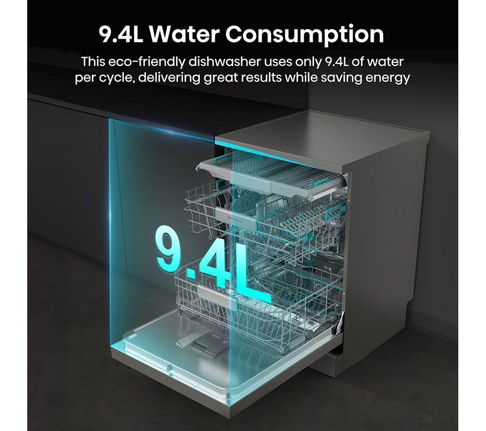 HISENSE HS673A90XUK Full-size WiFi-enabled Dishwasher - Stainless Steel image number 19 of 25