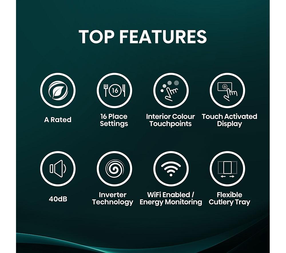 HISENSE HS673A90WUK Full-size WiFi-enabled Dishwasher - White image number 2 of 25
