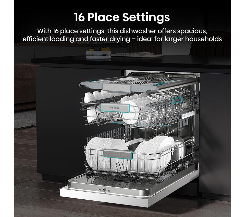 HISENSE HS673A90WUK Full-size WiFi-enabled Dishwasher - White image number 4 of 25