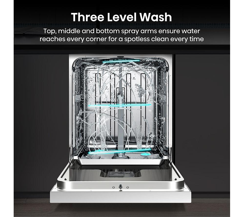 HISENSE HS673A90WUK Full-size WiFi-enabled Dishwasher - White image number 18 of 25
