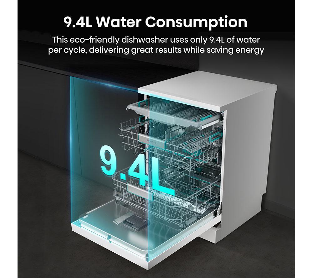 HISENSE HS673A90WUK Full-size WiFi-enabled Dishwasher - White image number 19 of 25