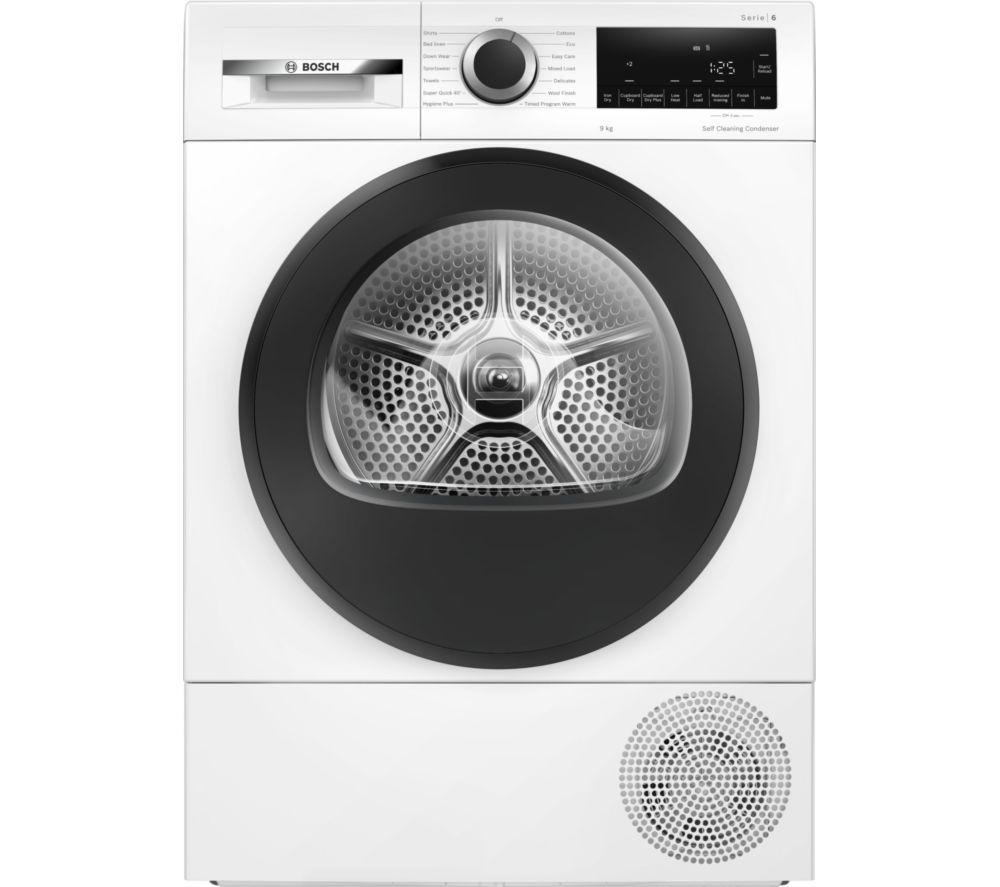 BOSCH Series 6 WQG24502GB 9 kg Heat Pump Tumble Dryer – White, White