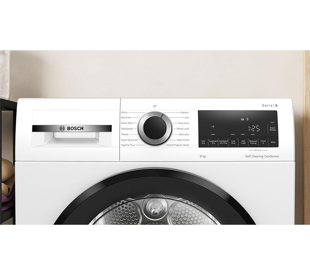 BOSCH Series 6 WQG24502GB 9 kg Heat Pump Tumble Dryer - White image number 3 of 12