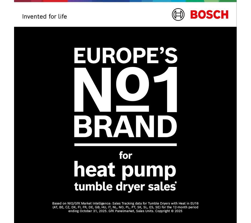 BOSCH Series 6 WQG24502GB 9 kg Heat Pump Tumble Dryer - White image number 12 of 12