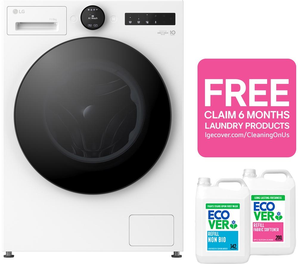 LG Series 7 AI Direct Drive W4X7016TWB WiFi-enabled 11 kg Washer Dryer - White image number 2 of 52