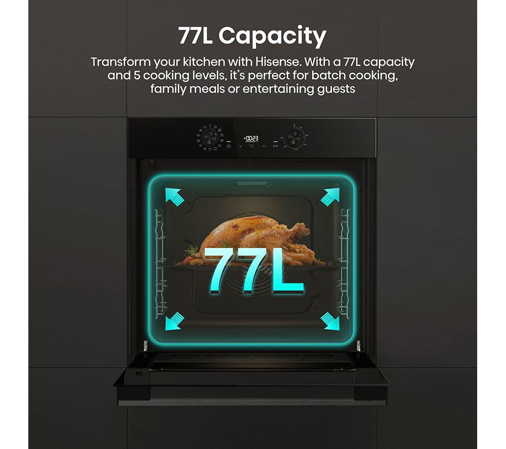 HISENSE Hi2 BI626PBUPUK Electric Pyrolytic Oven - Jet Black image number 3 of 41