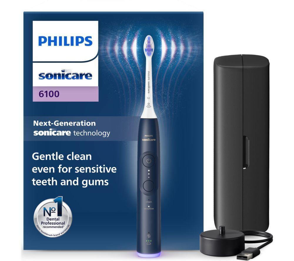 PHILIPS Sonicare Series 6100 HX7403/05 Electric Toothbrush - Navy Blue image number 2 of 5