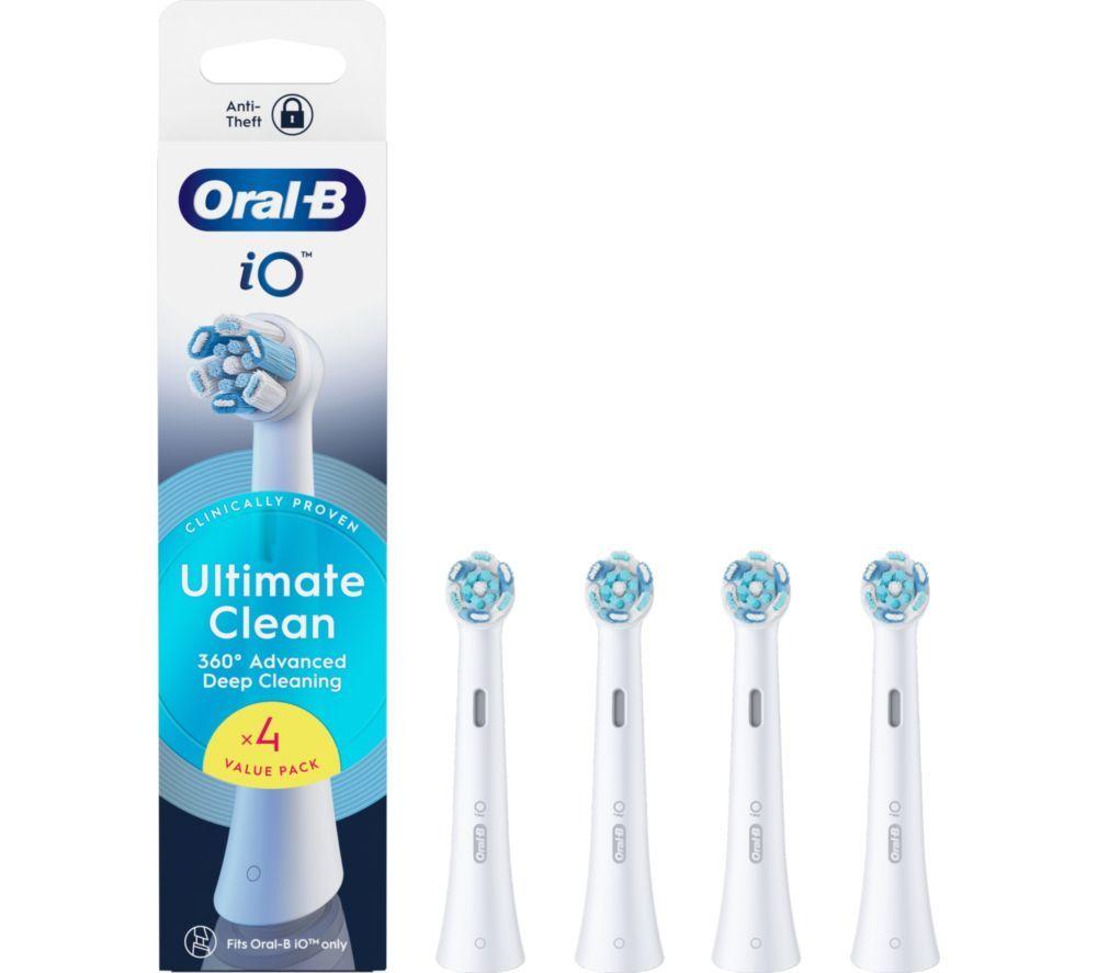 ORAL-B iO Ultimate Clean Replacement Toothbrush Head &ndash; Pack of 4, White image number 4 of 4