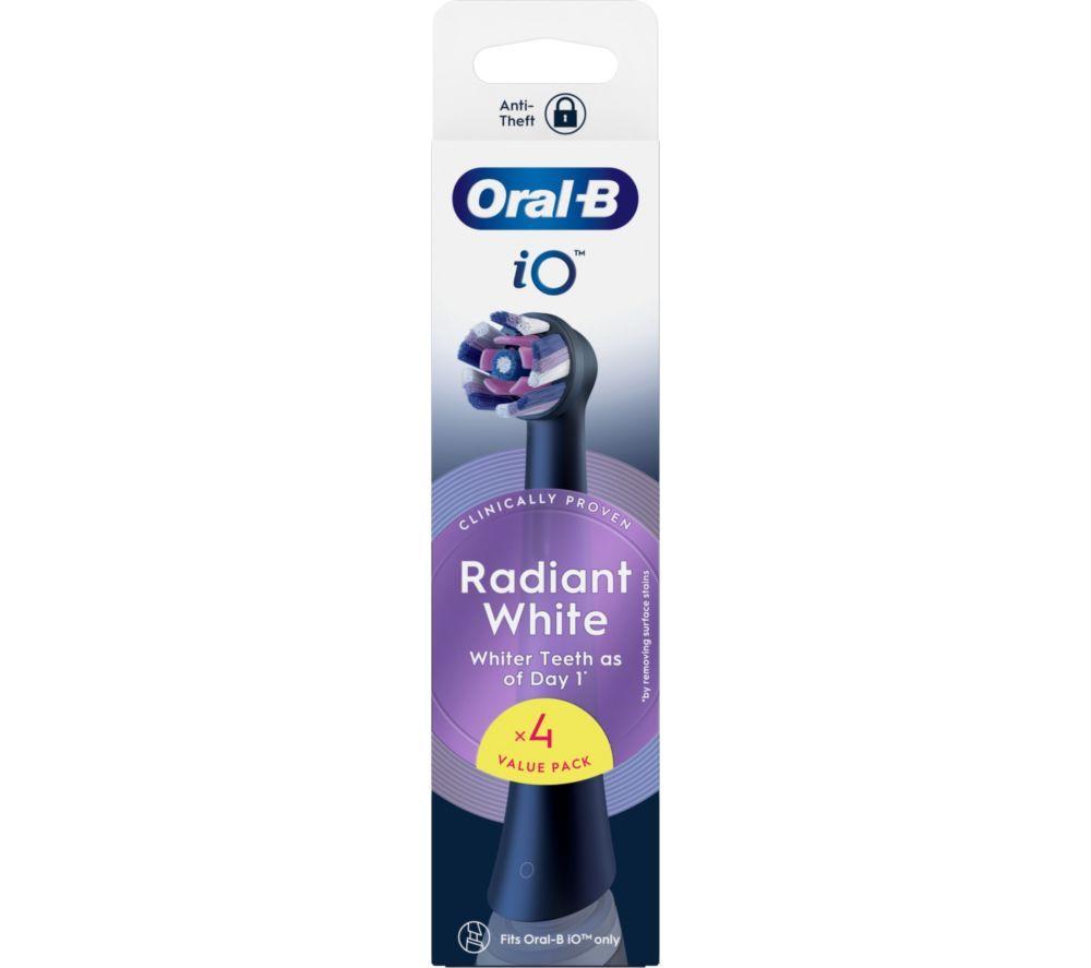 ORAL-B iO Radiant White Replacement Toothbrush Head &ndash; Pack of 4, Black image number 3 of 4