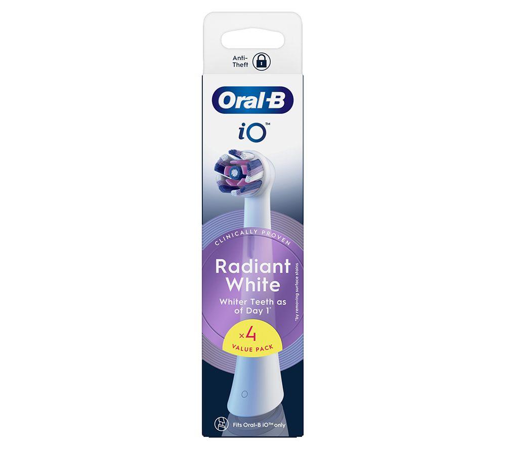 ORAL-B iO Radiant White Replacement Toothbrush Head   Pack of 4, White