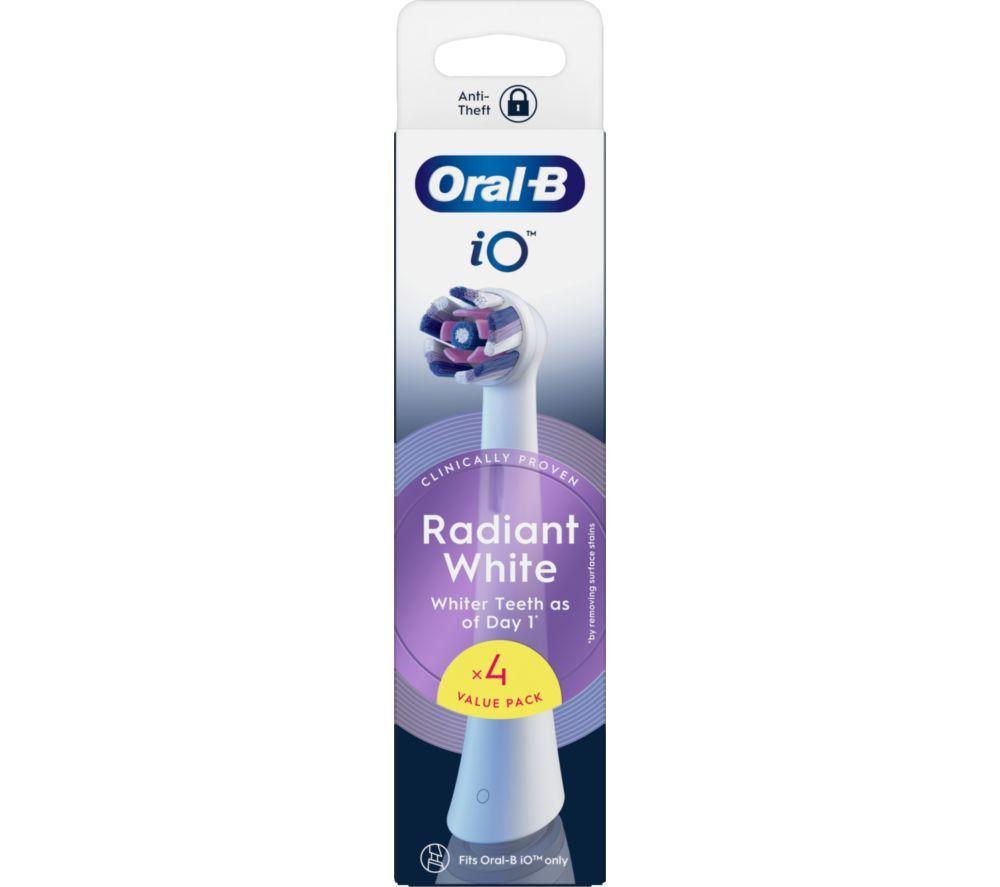 ORAL-B iO Radiant White Replacement Toothbrush Head &ndash; Pack of 4, White image number 2 of 15