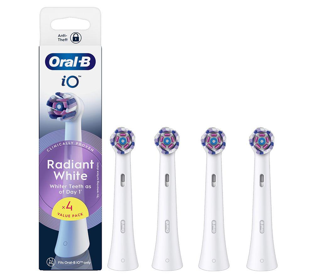 ORAL-B iO Radiant White Replacement Toothbrush Head &ndash; Pack of 4, White image number 5 of 15