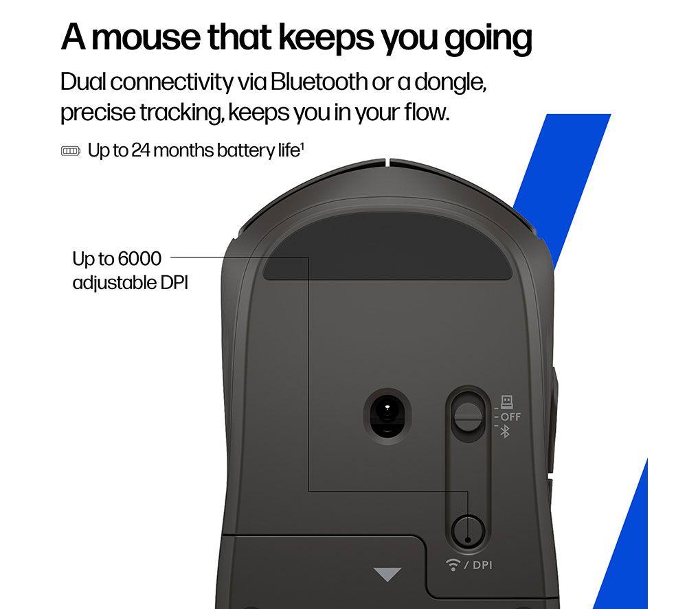 HP 400 Quiet Wireless Optical Mouse - Black image number 8 of 22