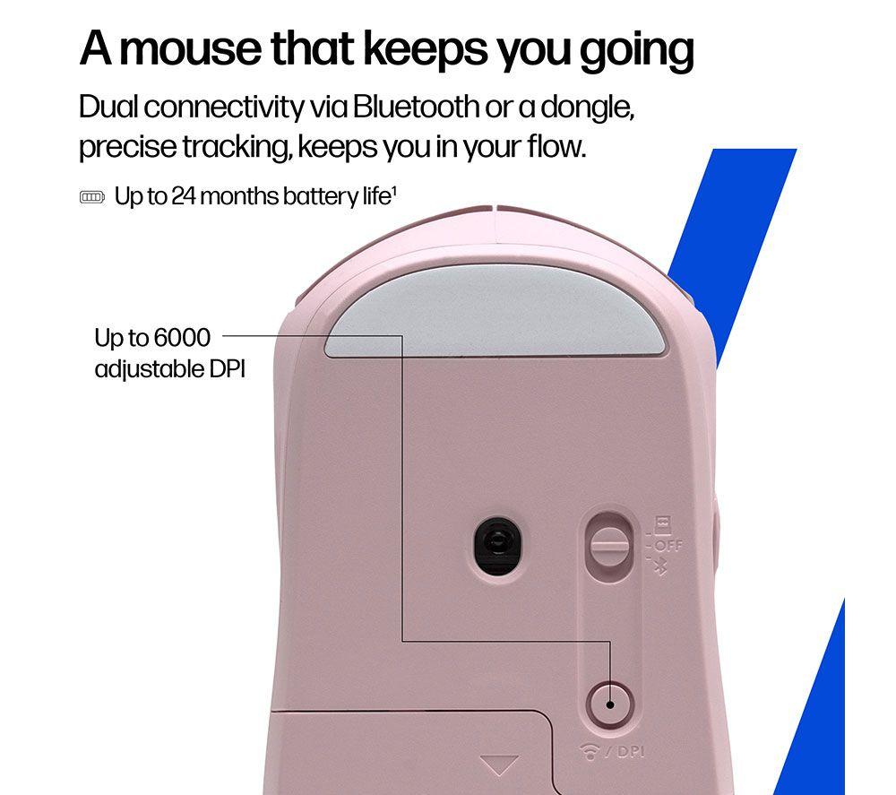 HP 400 Quiet Wireless Optical Mouse - Pink image number 8 of 24