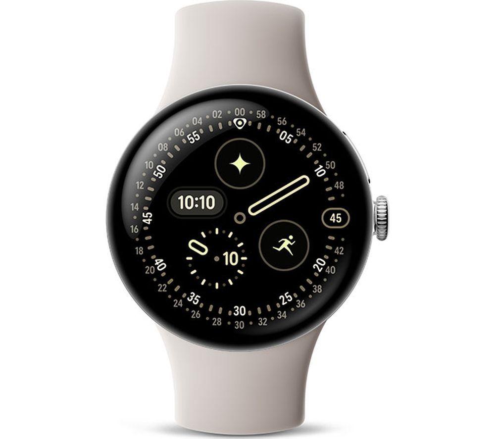 GOOGLE Pixel Watch 4 WiFi - Silver Aluminium Case with Porcelain Active Band, 45 mm image number 2 of 8