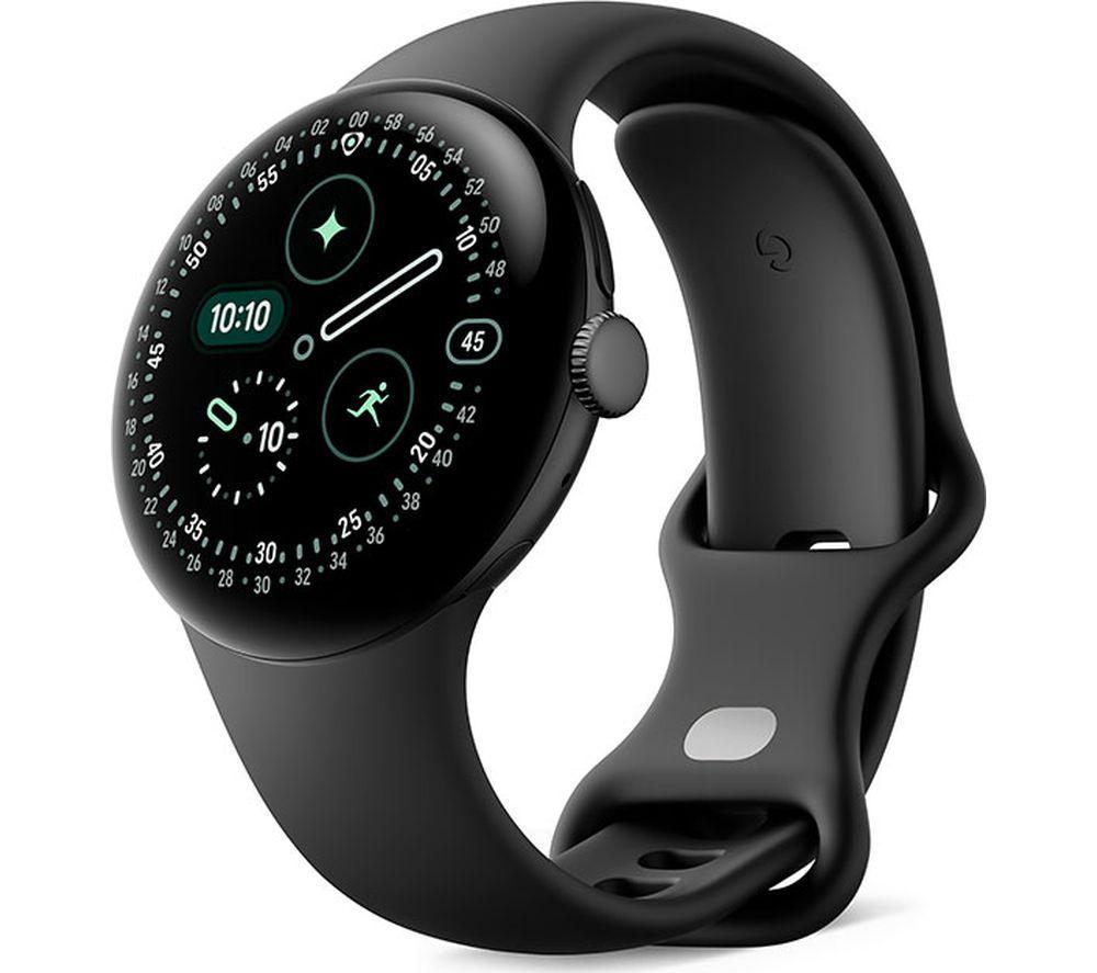 GOOGLE Pixel Watch 4 WiFi - Matte Black Aluminium Case with Obsidian Active Band, 45 mm