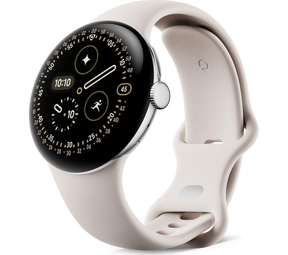 GOOGLE Pixel Watch 4 WiFi - Silver Aluminium Case with Porcelain Active Band, 45 mm