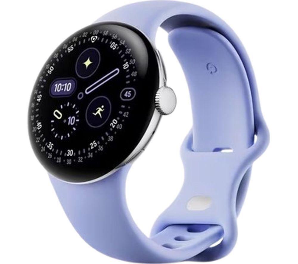 GOOGLE Pixel Watch 4 4G LTE - Silver Aluminium Case with Iris Active Band, 41 mm