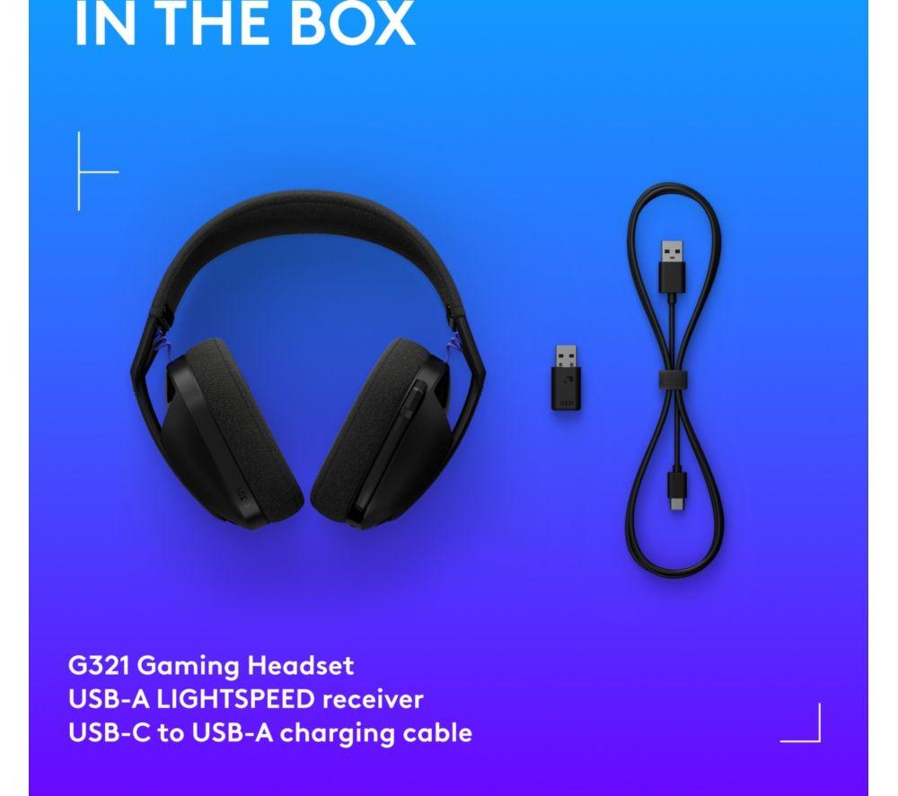 LOGITECH G321 LIGHTSPEED Wireless Bluetooth Gaming Headset - Black image number 9 of 17
