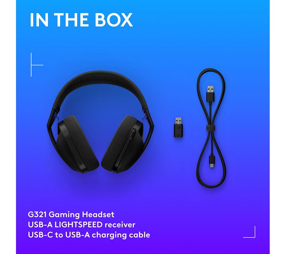 LOGITECH G321 LIGHTSPEED Wireless Bluetooth Gaming Headset - Black image number 17 of 17