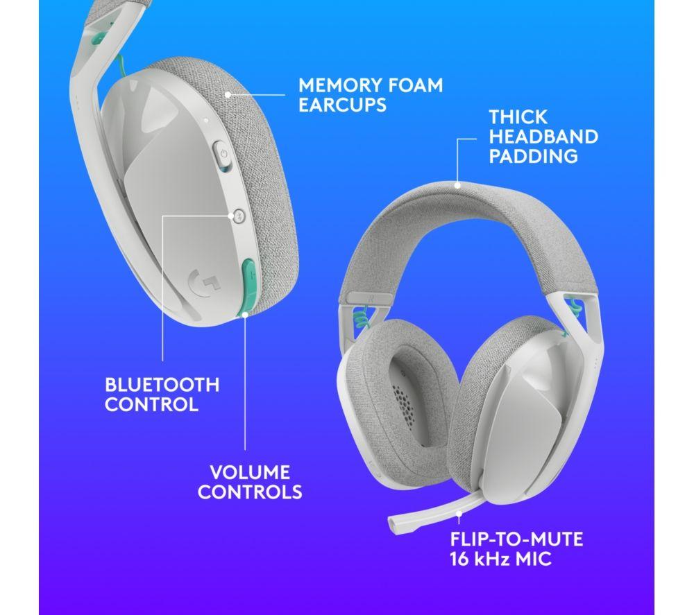 LOGITECH G321 LIGHTSPEED Wireless Bluetooth Gaming Headset - White image number 8 of 9