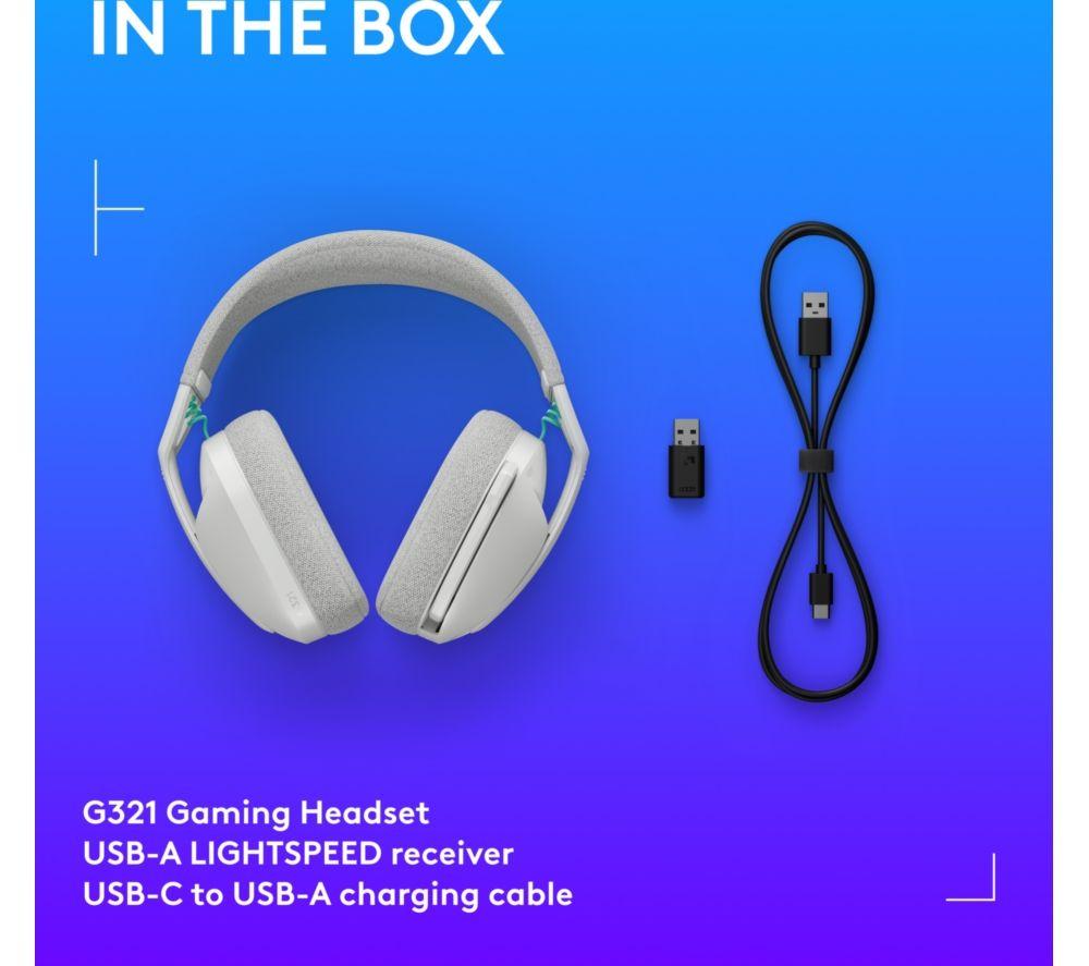 LOGITECH G321 LIGHTSPEED Wireless Bluetooth Gaming Headset - White image number 9 of 9