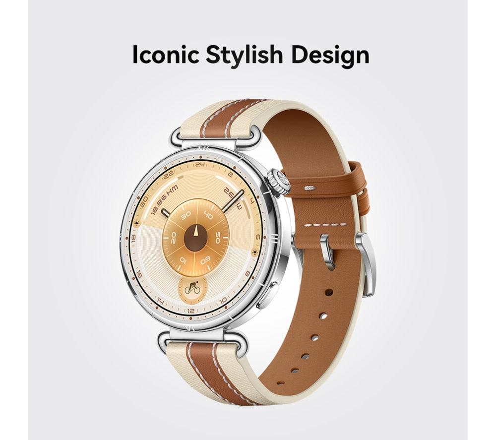 HUAWEI Watch GT 6 - Silver with Brown Composite Leather Strap, 41 mm image number 5 of 7