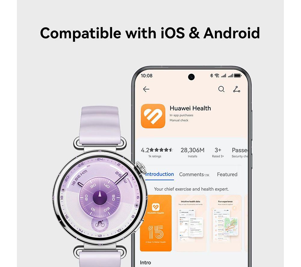 HUAWEI Watch GT 6 - Lilac, Fluoroelastomer Strap, 41 mm image number 7 of 7