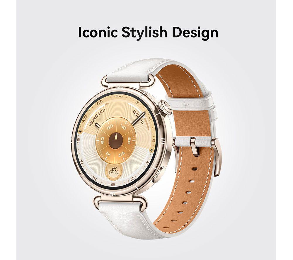 HUAWEI Watch GT 6 - Gold with White Composite Leather Strap, 41 mm image number 5 of 6
