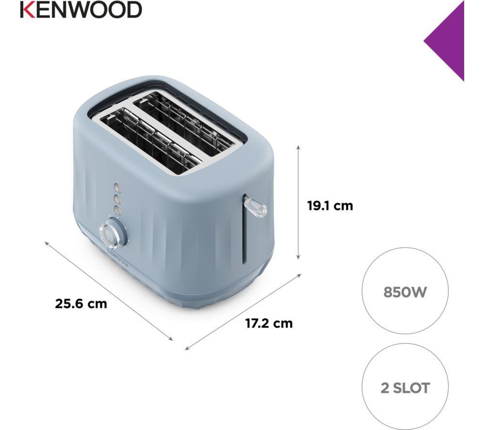 KENWOOD Ripple TCP06.000GY 2-Slice Toaster - Storm Blue Grey Matte image number 4 of 16