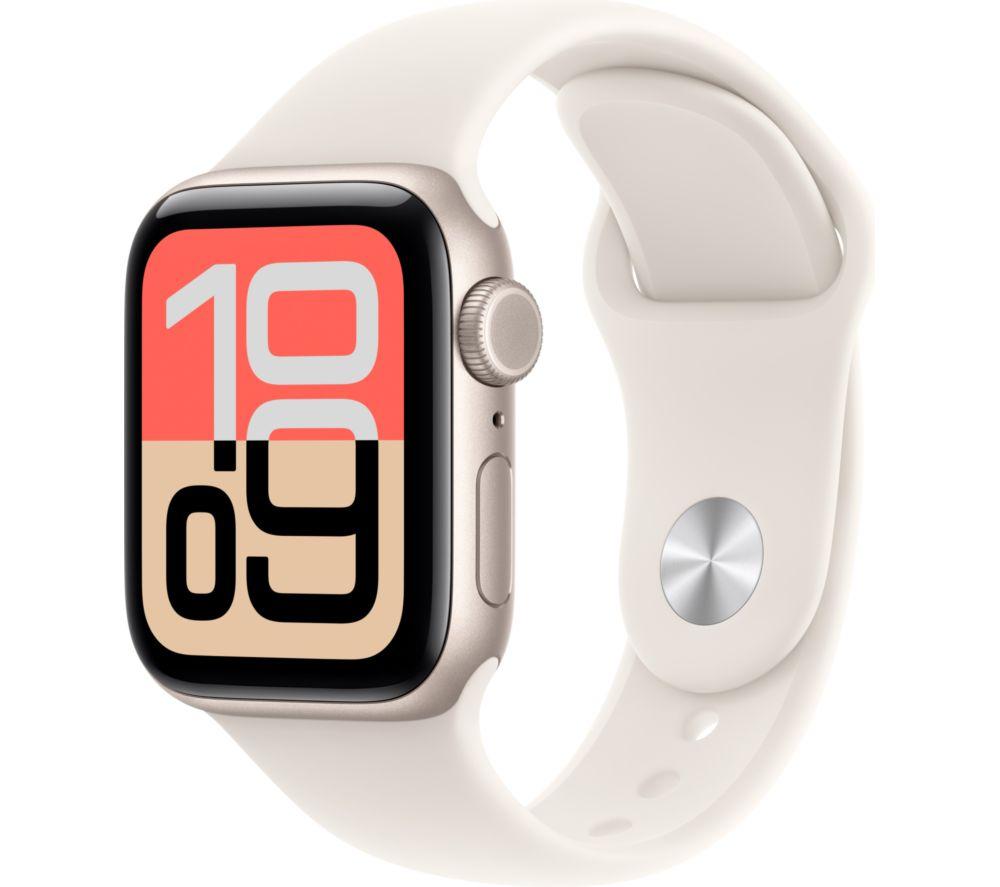APPLE Watch SE 3 Cellular - 40 mm Starlight Aluminium Case with Starlight Sport Band, M/L