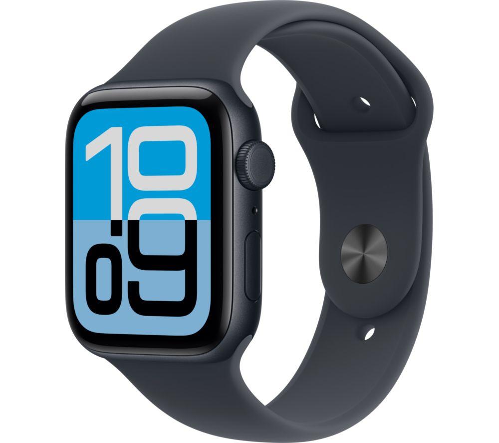 APPLE Watch SE 3 Cellular - 44 mm Midnight Aluminium Case with Midnight Sport Band, S/M