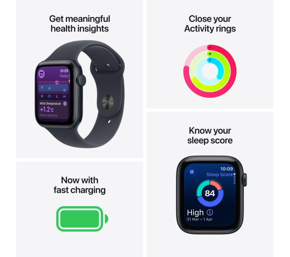 APPLE Watch SE 3 Cellular - 44 mm Starlight Aluminium Case with Starlight Sport Band, S/M image number 3 of 10