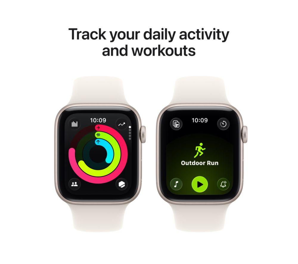 APPLE Watch SE 3 Cellular - 44 mm Starlight Aluminium Case with Starlight Sport Band, S/M image number 6 of 10