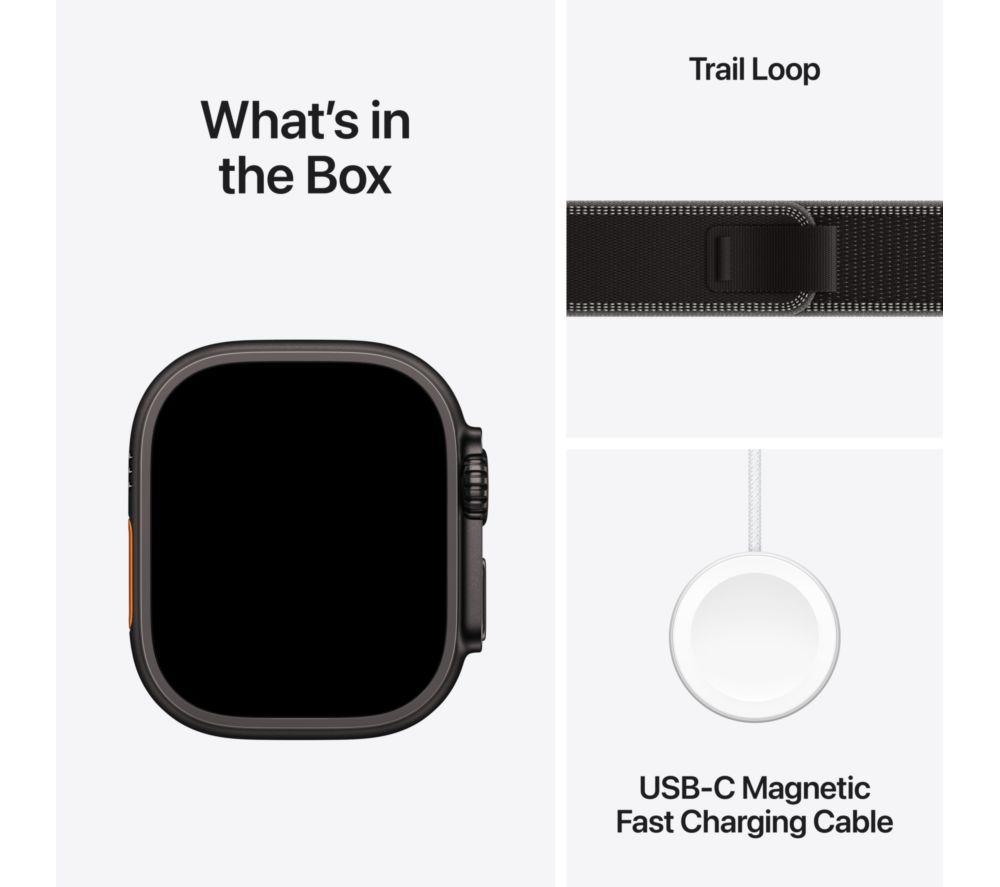 APPLE Watch Ultra 3 Cellular - 49 mm Black Titanium Case with Black Trail Loop, S/M image number 9 of 10
