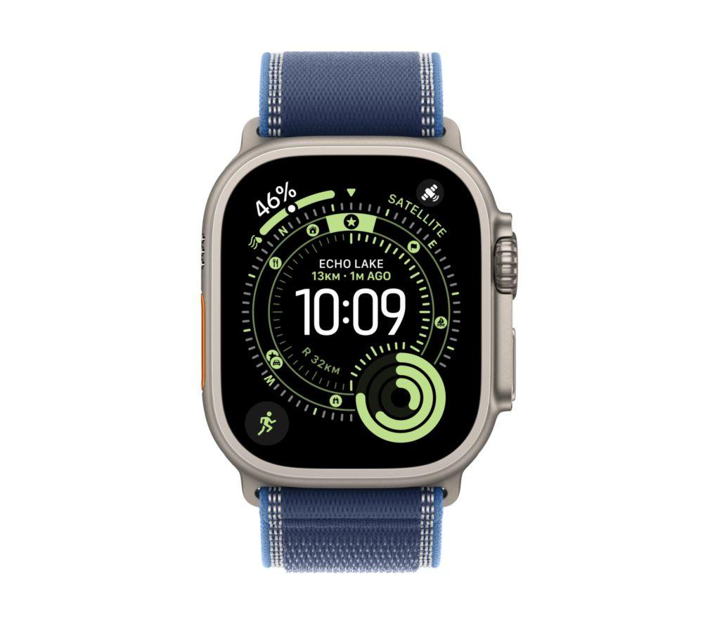 APPLE Watch Ultra 3 Cellular - 49 mm Natural Titanium Case with Bright Blue Trail Loop, S/M image number 2 of 10