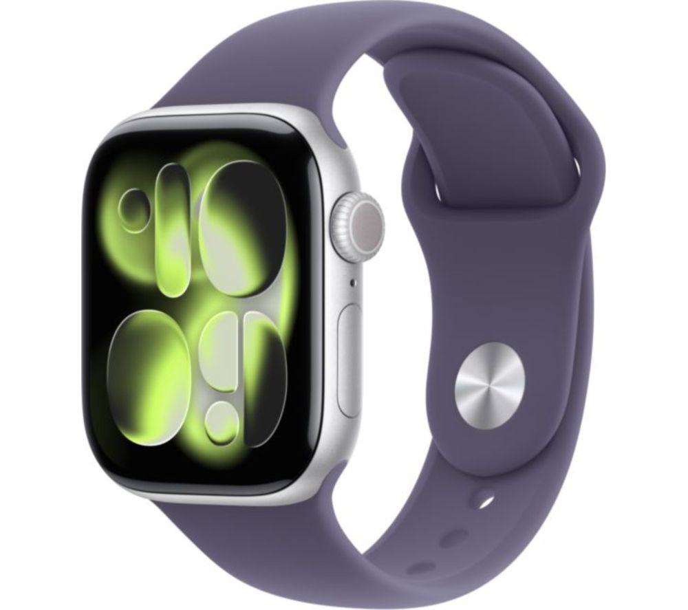 APPLE Watch Series 11 - 42 mm Silver Aluminium Case with Purple Fog Sport Band, S/M
